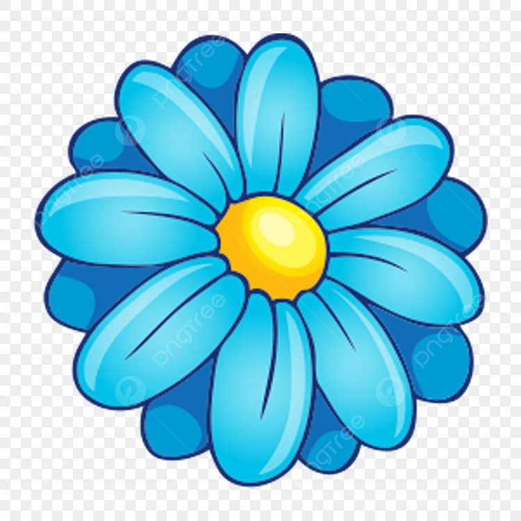 Мультяшный синий цветок