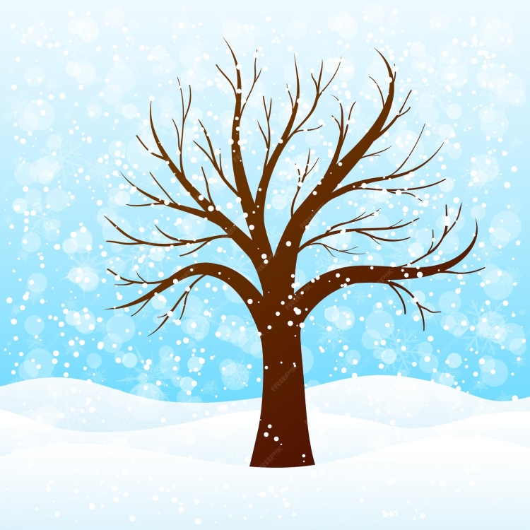 Мультяшное зимнее дерево