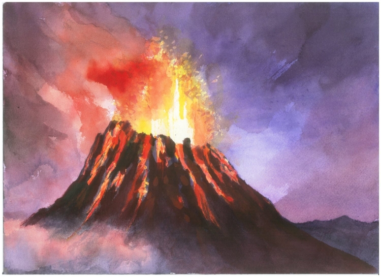 Персиковый вулкан в природе