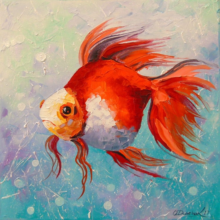 Золотая рыбка с большими глазами