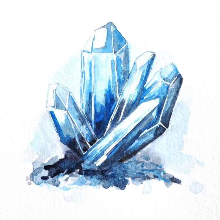 Голубые кристаллы в природе