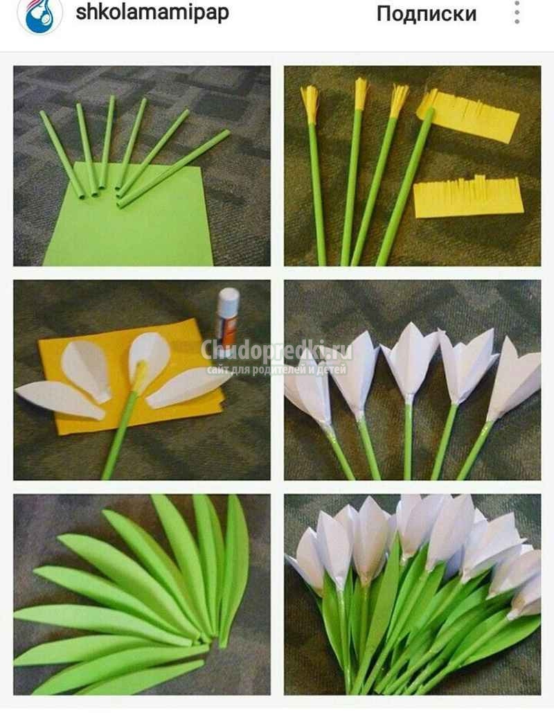 Аппликация весенние цветы из бумаги, картона, пластилина и других материалов
