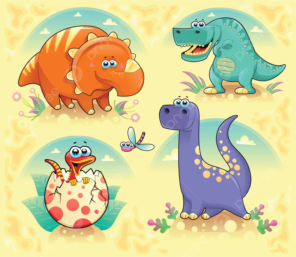 Динозавр рисунок смешной