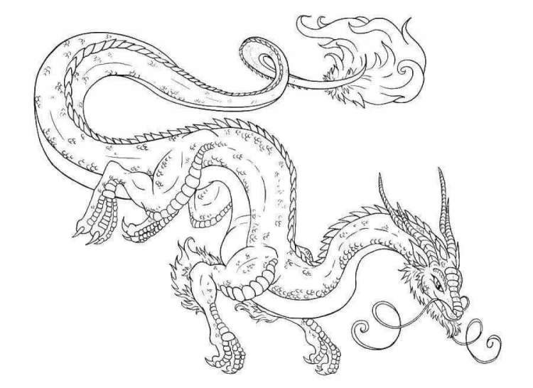 Красный китайский дракон рисунок