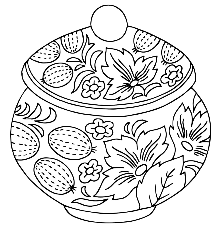 Хохломская посуда рисунок