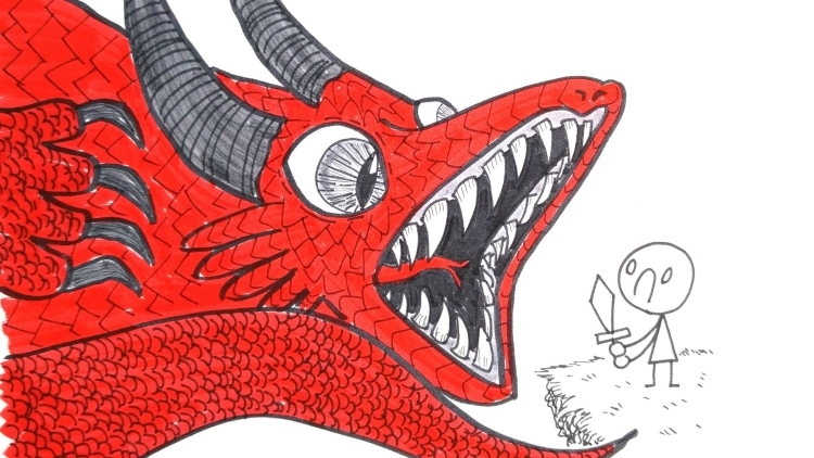 Морда китайского дракона рисунок
