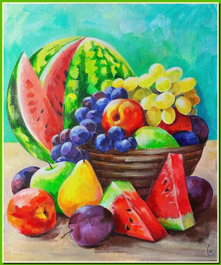 Рисунок фруктового натюрморта