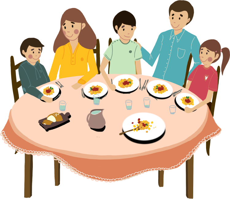 Рисунок семейный ужин