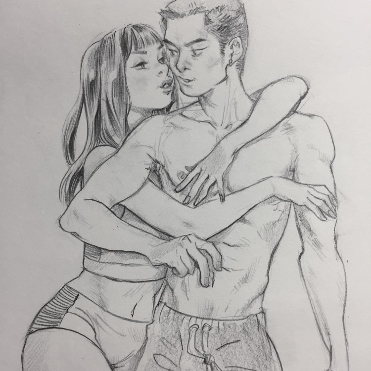 Рисунок карандашом мужчина и женщина