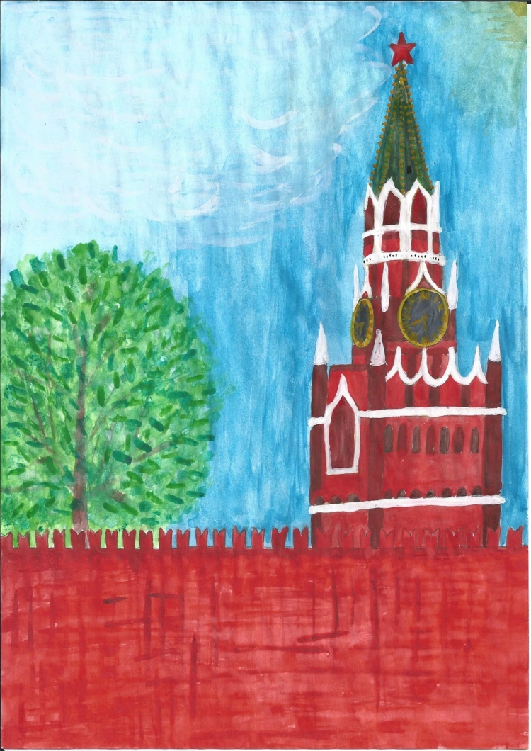 Московский кремль рисунок для детей