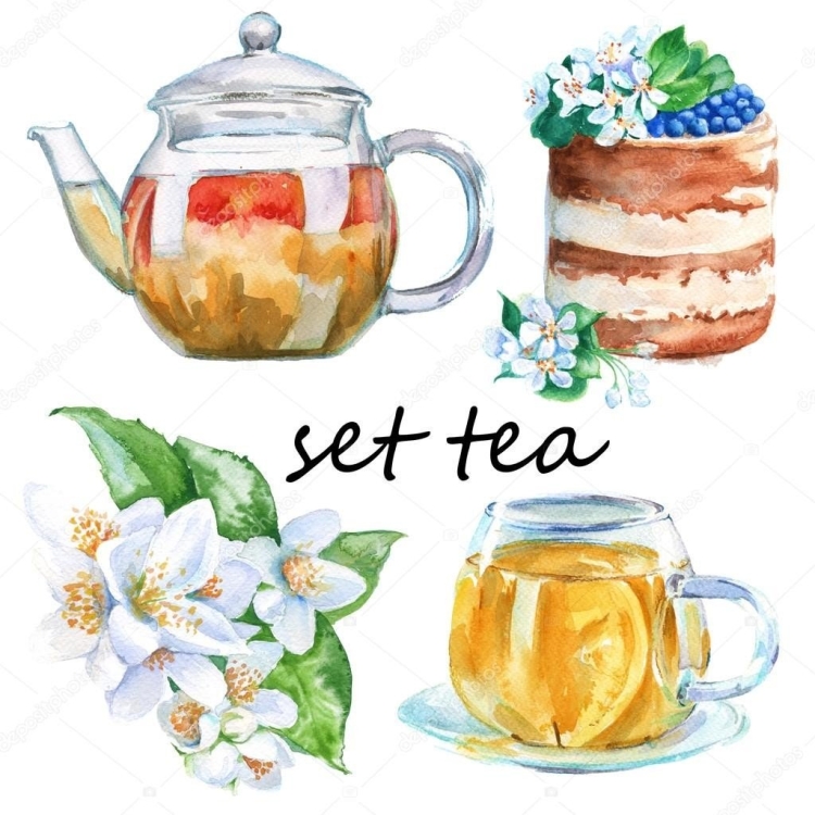 Чайник с чаем рисунок