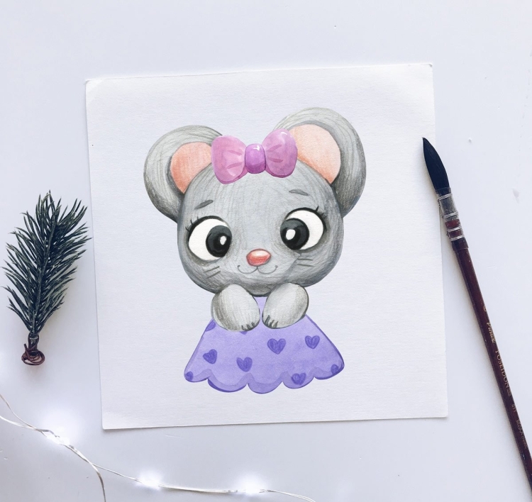 Мышонок рисунок для детей