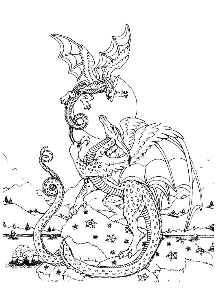 Раскраска дракон с примерами