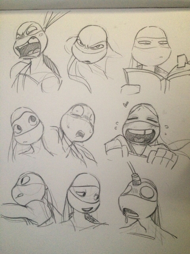 TMNT 2012 скетчи Леонардо