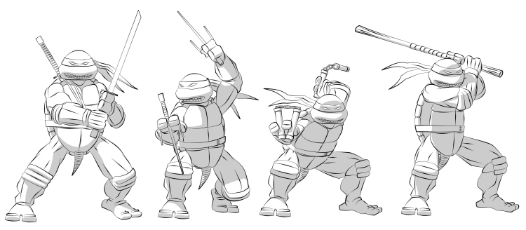 TMNT 2012 скетчи Леонардо