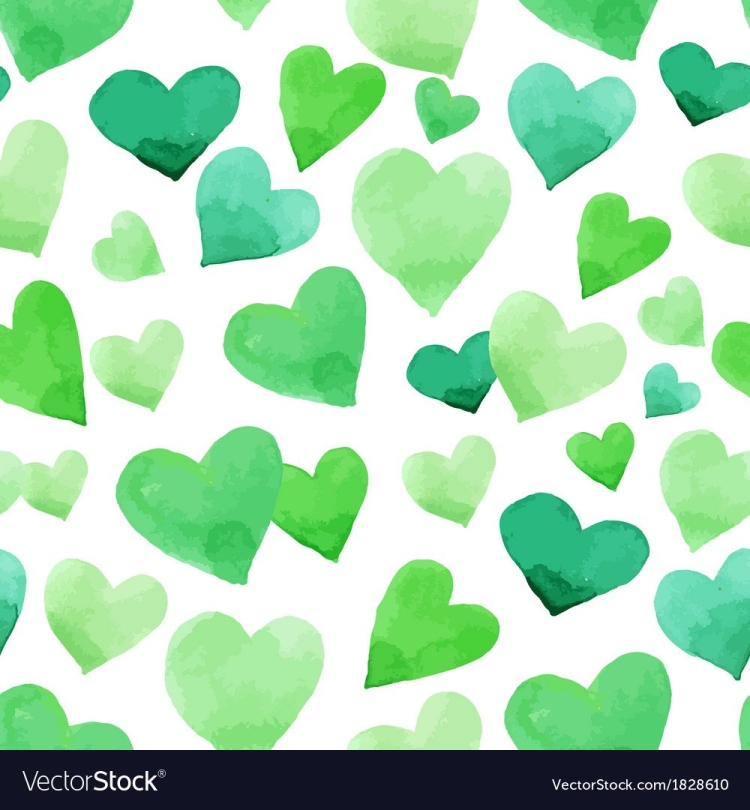 Зеленые сердечки обои