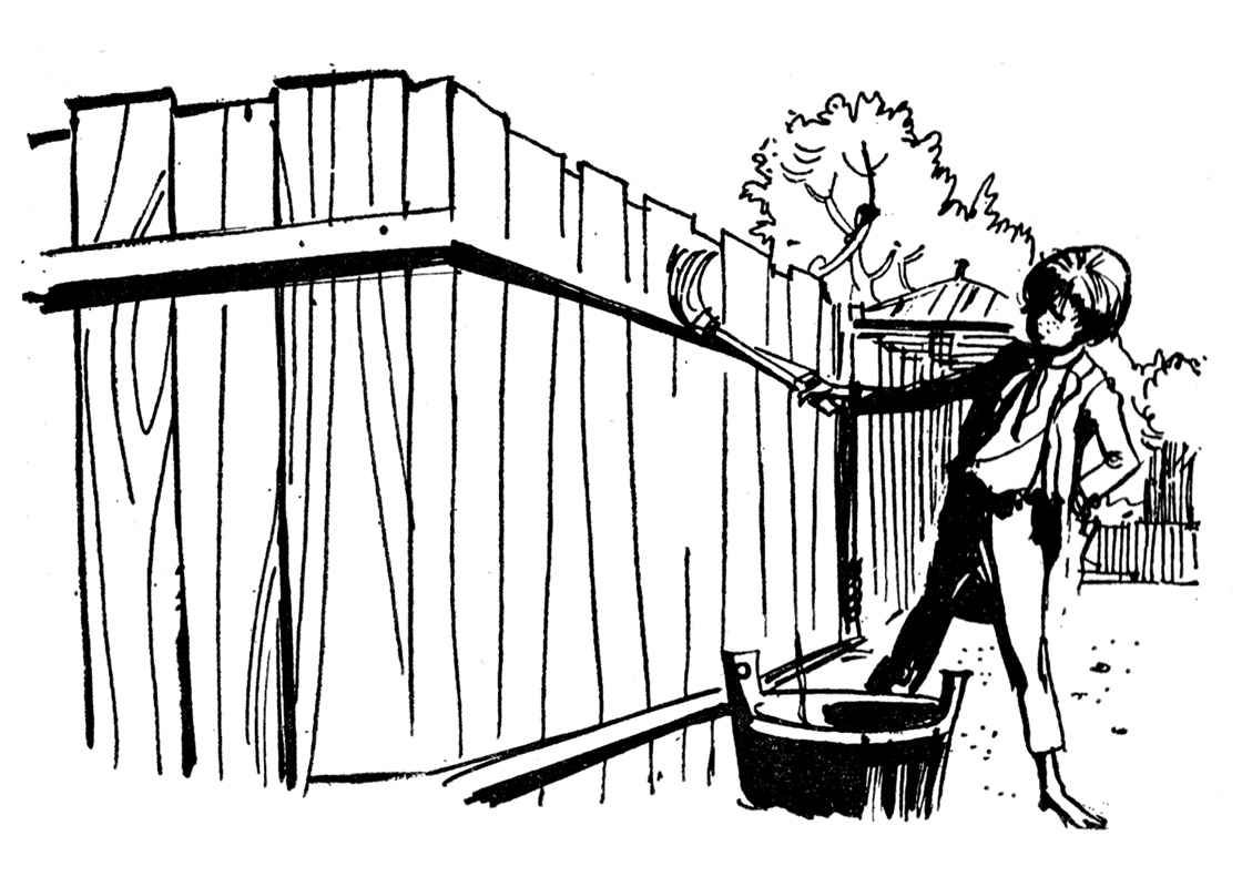Рисунок тома сойера 4 класс. Приключения Тома Сойера том красит забор. Приключения Тома Сойера глава 6 иллюстрация. Приключения Тома Сойера забор. Приключения Тома Сойера раскраска.