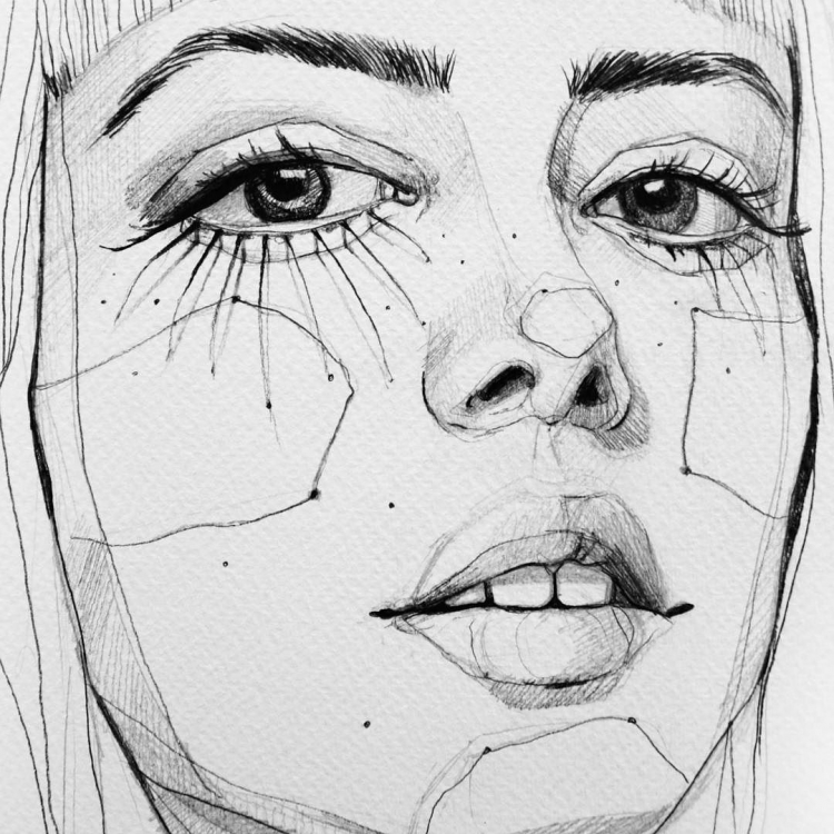Рисунки карандашом легкие лица (43 фото)