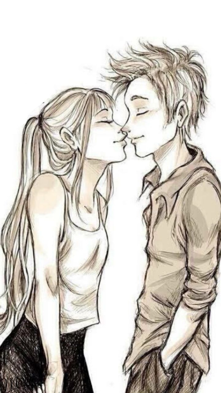 Рисунки карандашом мальчик и девочка целуются (29 фото)