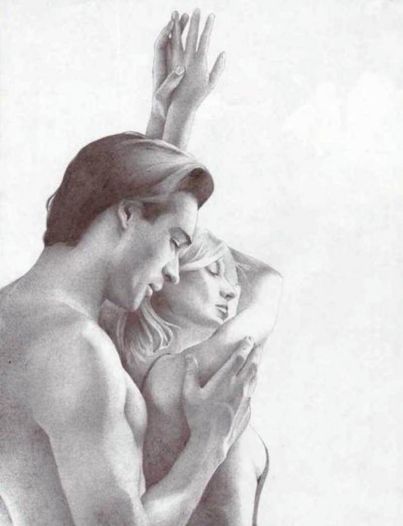 Рисунок карандашом мужчина и женщина любовь (31 фото)