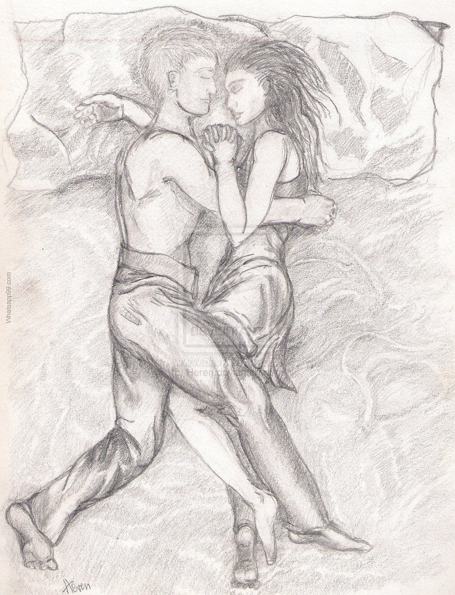 картинки карандашом мужчина и женщина вместе купаются