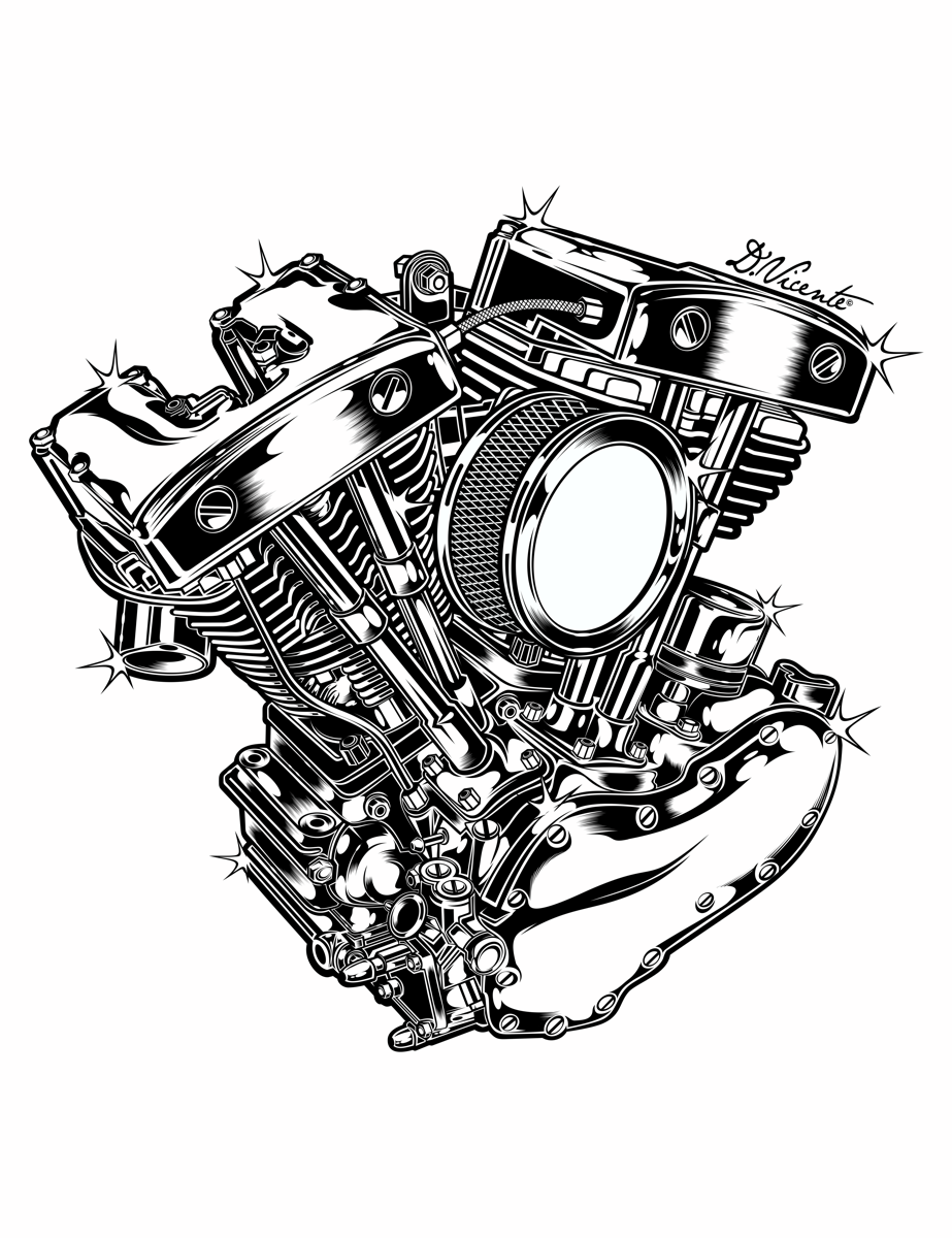 Двигатель нарисованный