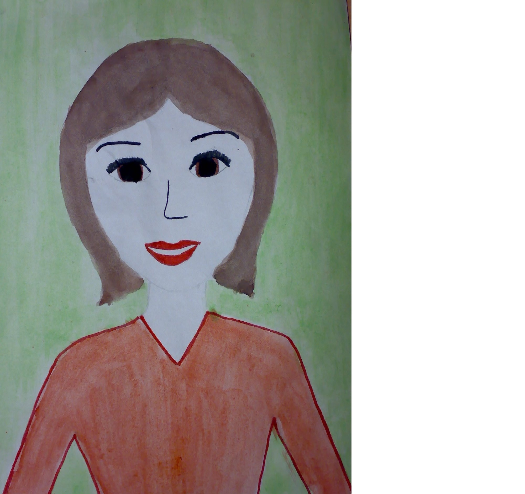 Рисуем портрет мамы анфас