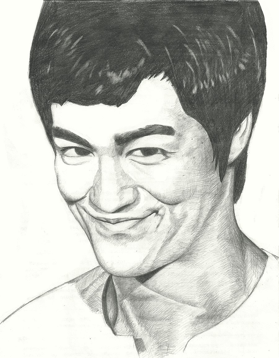 Брюс Ли рисунок карандашом. (Bruce Lee pencil drawing)
