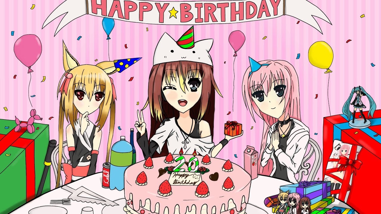 Картинки с днем рождения аниме