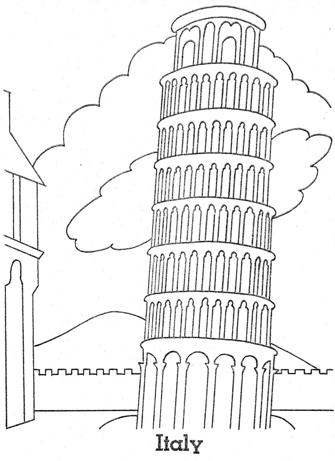Как рисовать Пизанскую башню