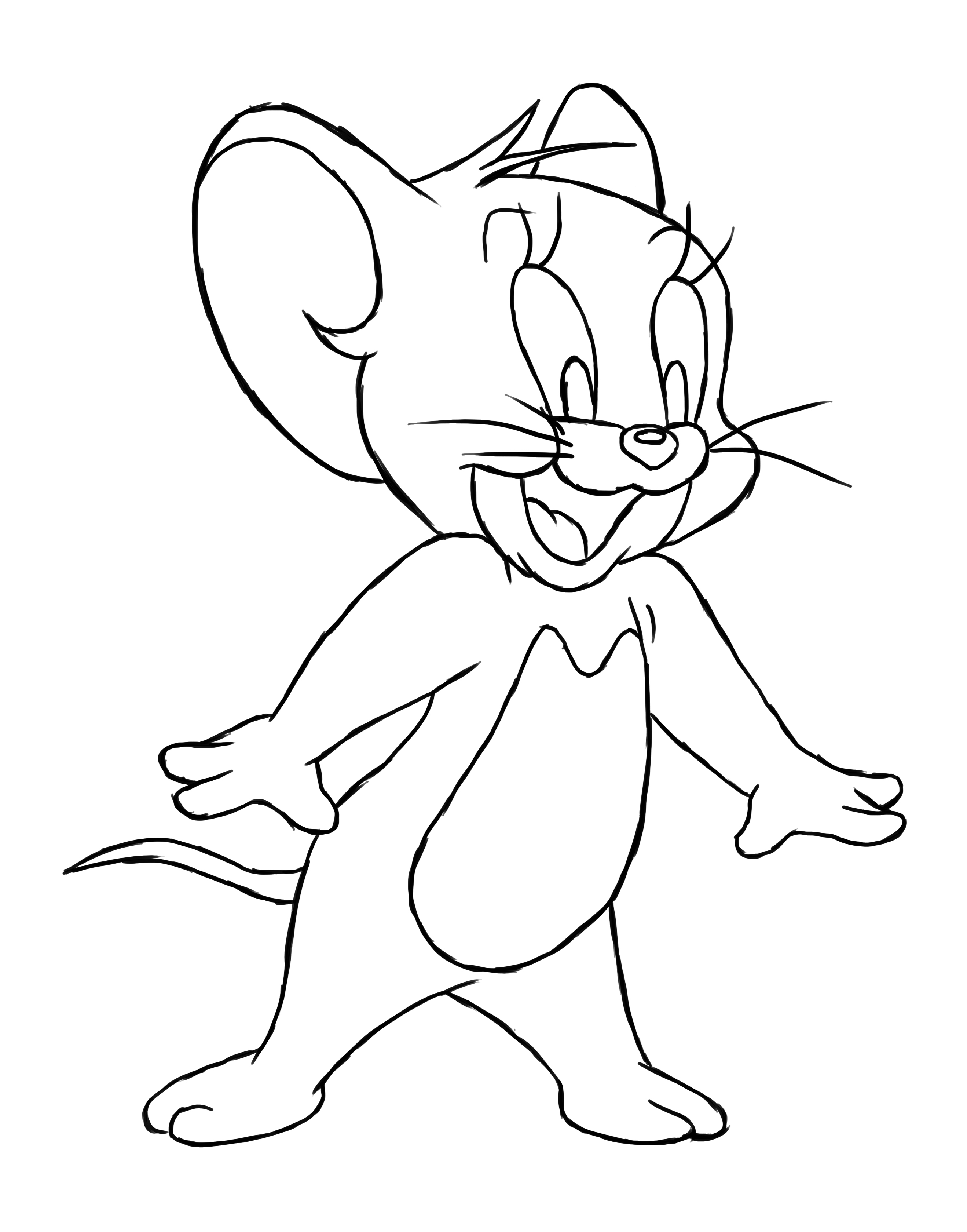 Как нарисовать Тома из мультфильма Том и Джерри (урок с возможность последующей раскраски”)