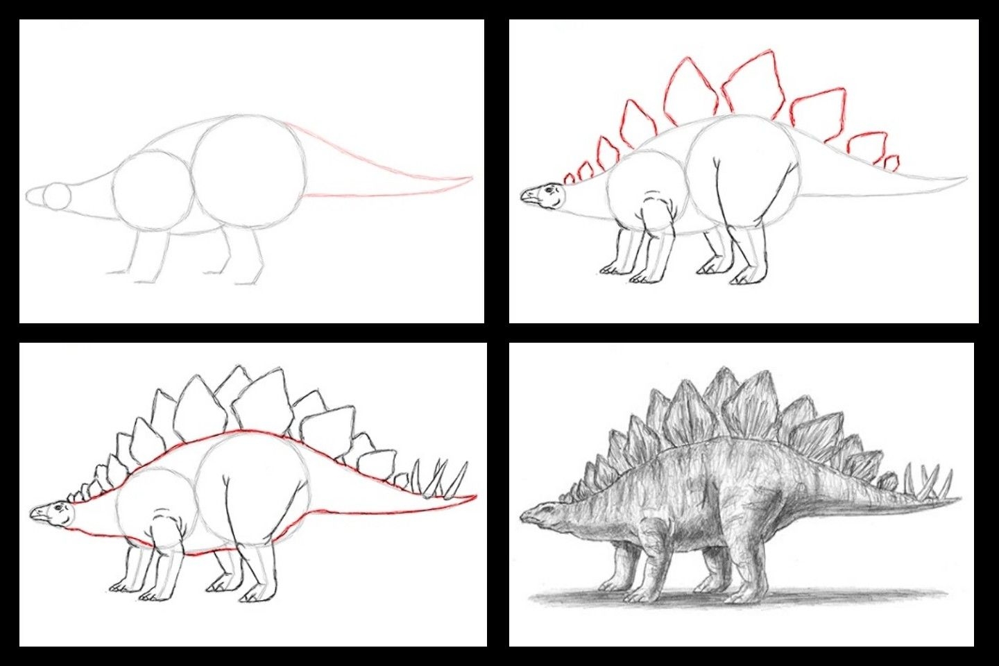 как нарисовать динозавра рекса