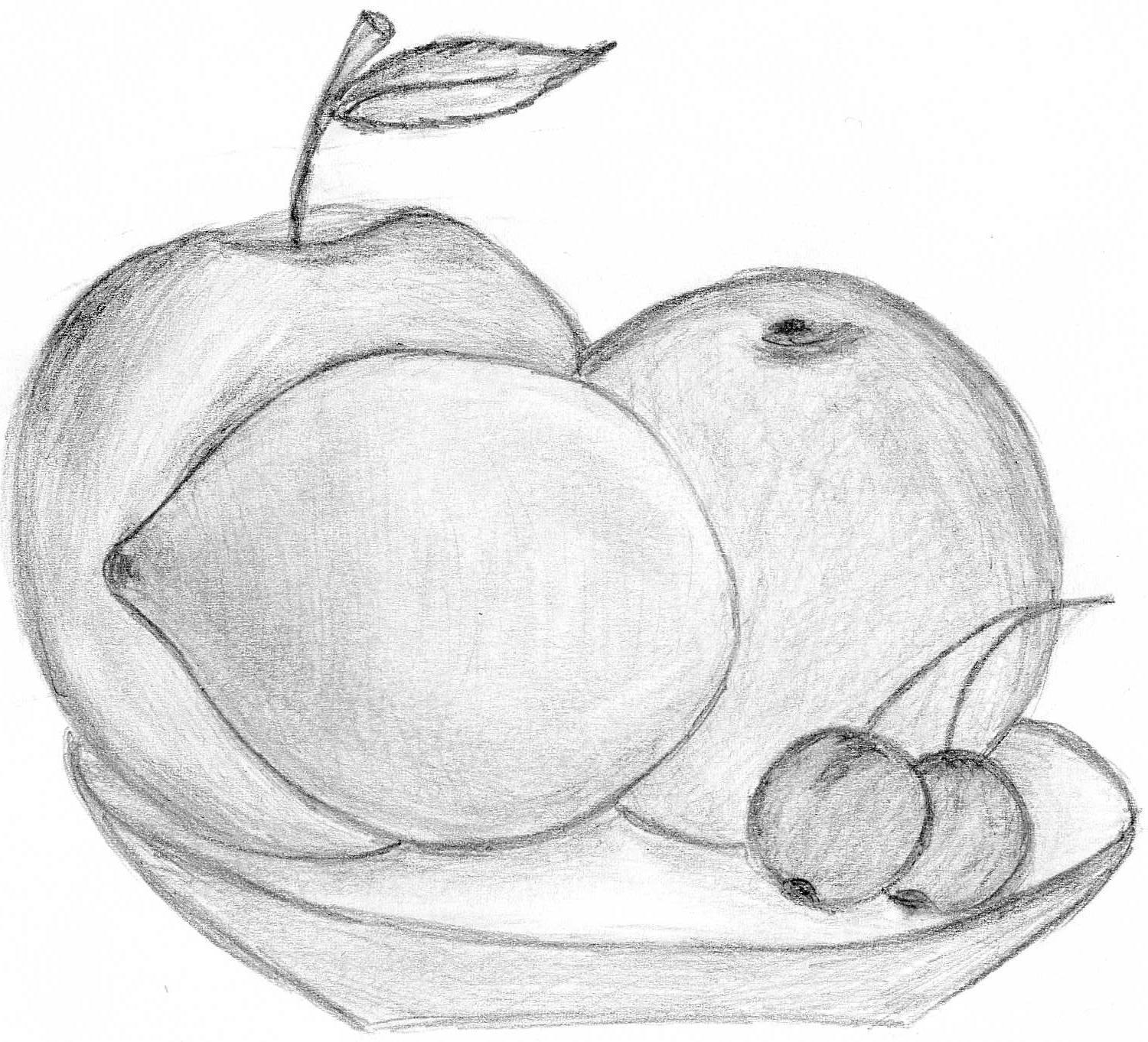 Как поэтапно рисовать фрукты
