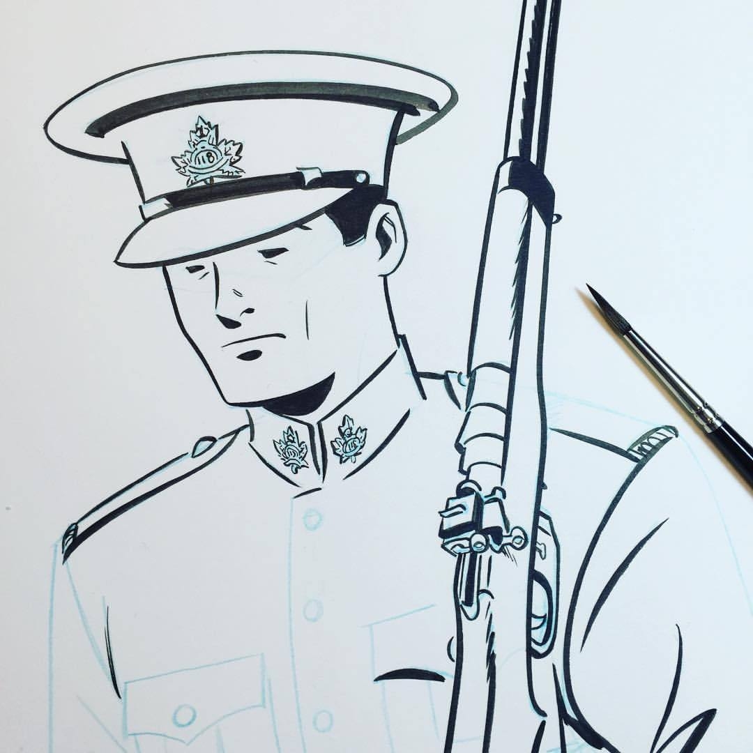 Военный рисунок карандашом легкий