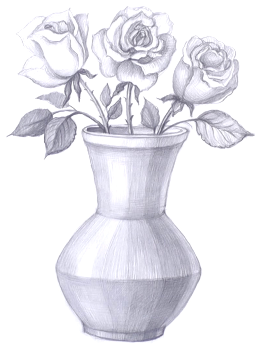 Рисунки карандашом ваза с цветами (35 фото)