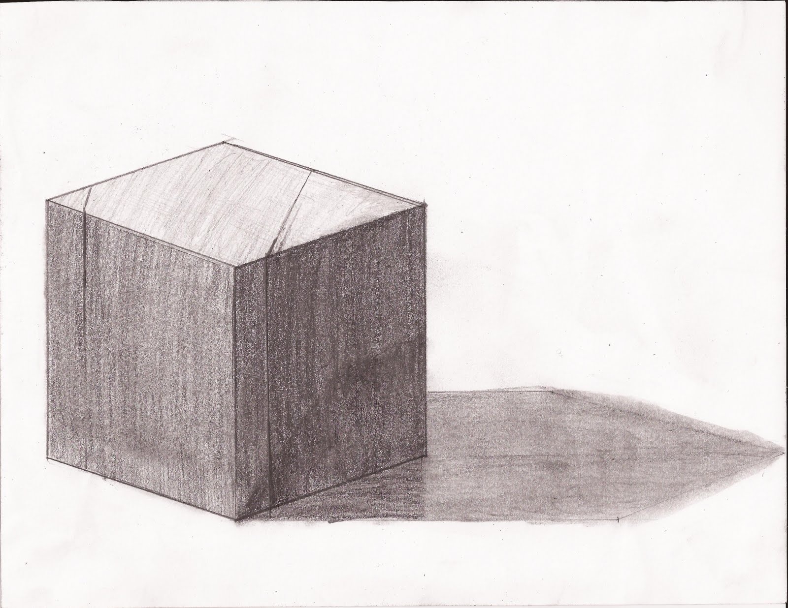 Нарисованный куб карандашом с тенью - 65 фото