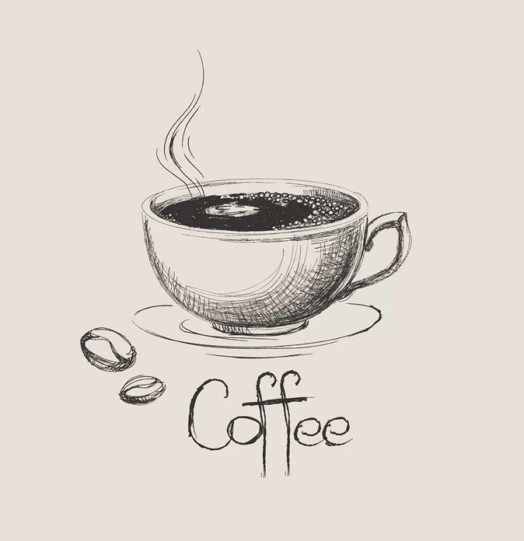 Чашка кофе скетч