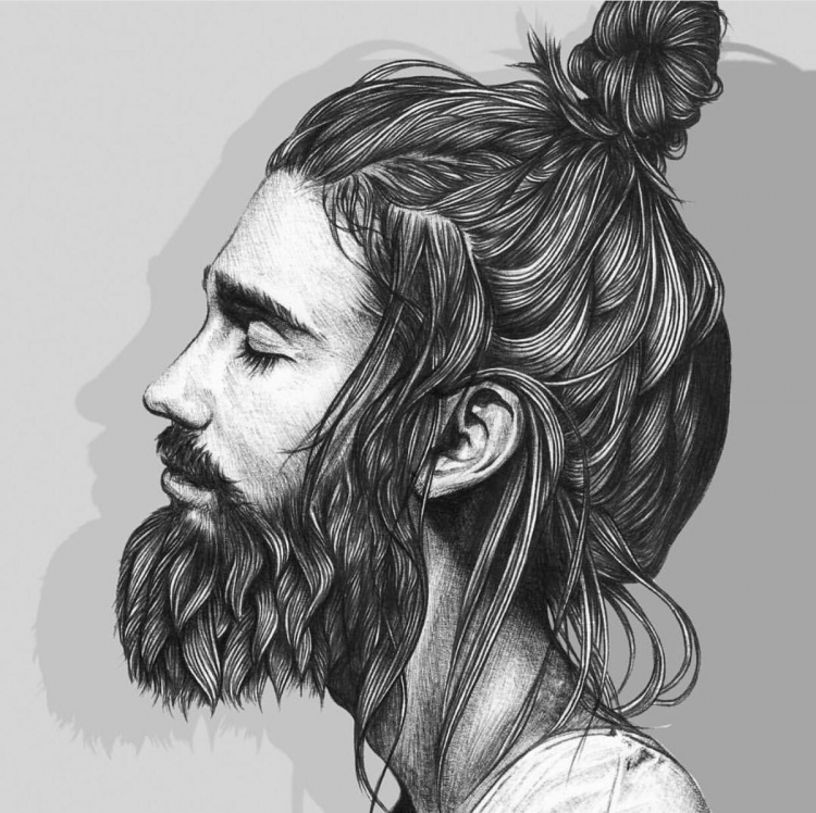 Скетч мужчина с бородой