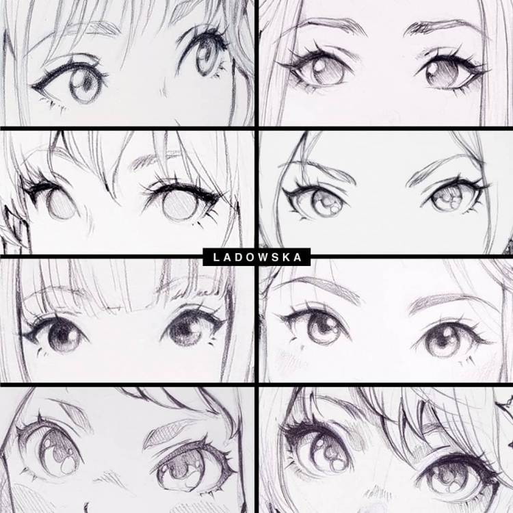 Зарисовки глаз аниме
