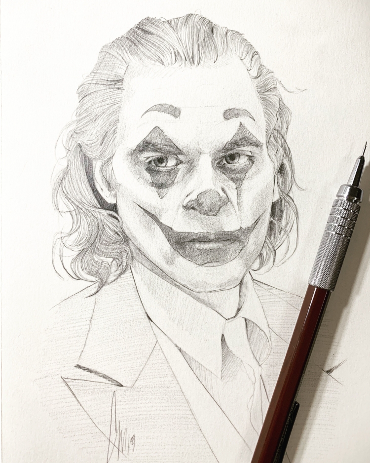 Портрет Джокера карандашом