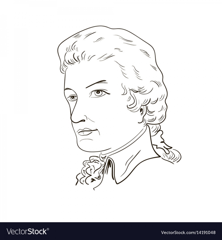 Портрет Моцарта рисунок