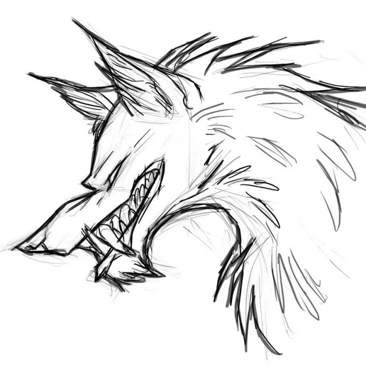 Злой волк набросок