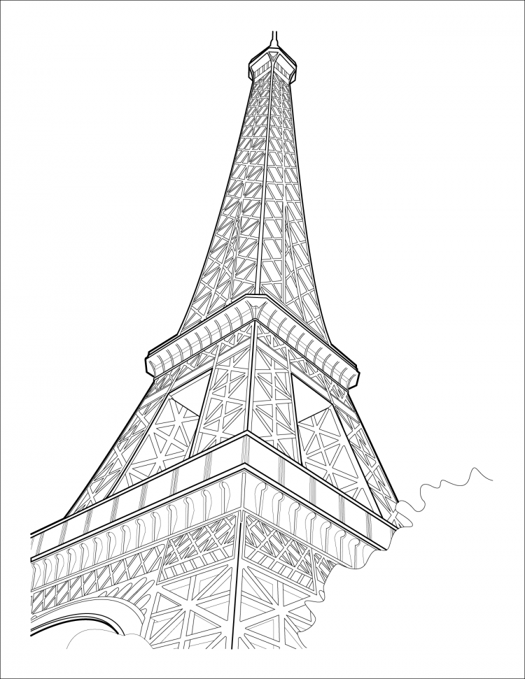 Рисунок Эйфелевой башни поэтапно