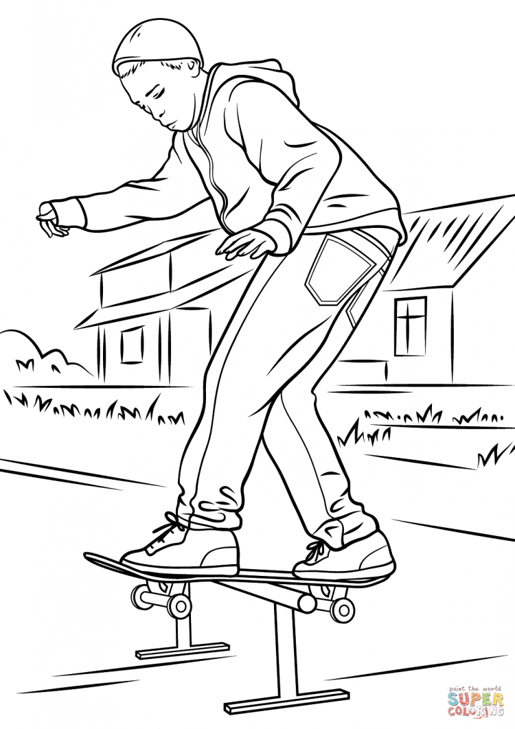 Скейт рисунок поэтапно