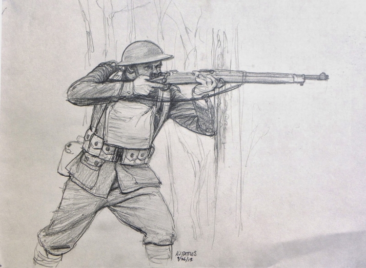 Поэтапное рисование солдата