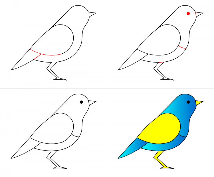 Нарисовать птицу карандашом 1 класс окружающий мир