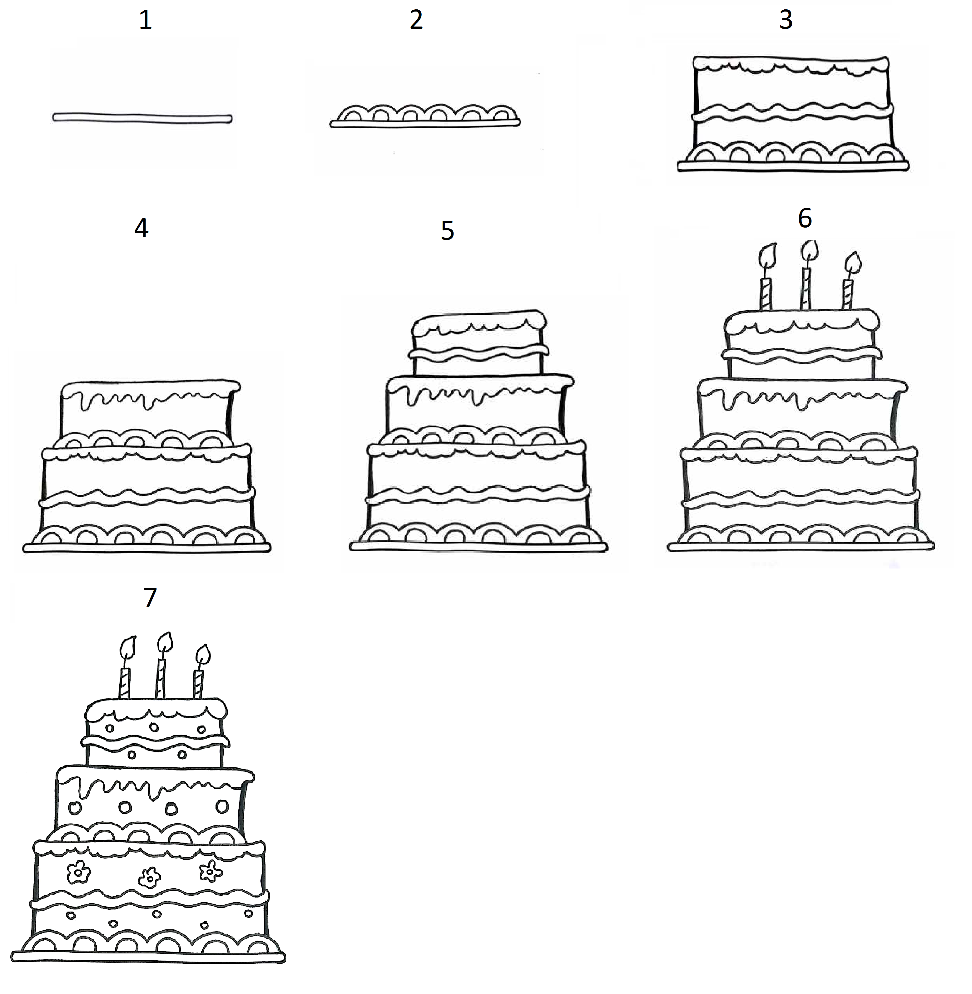 Как нарисовать торт карандашом - легкая поэтапная инструкция рисования торта на День рождения