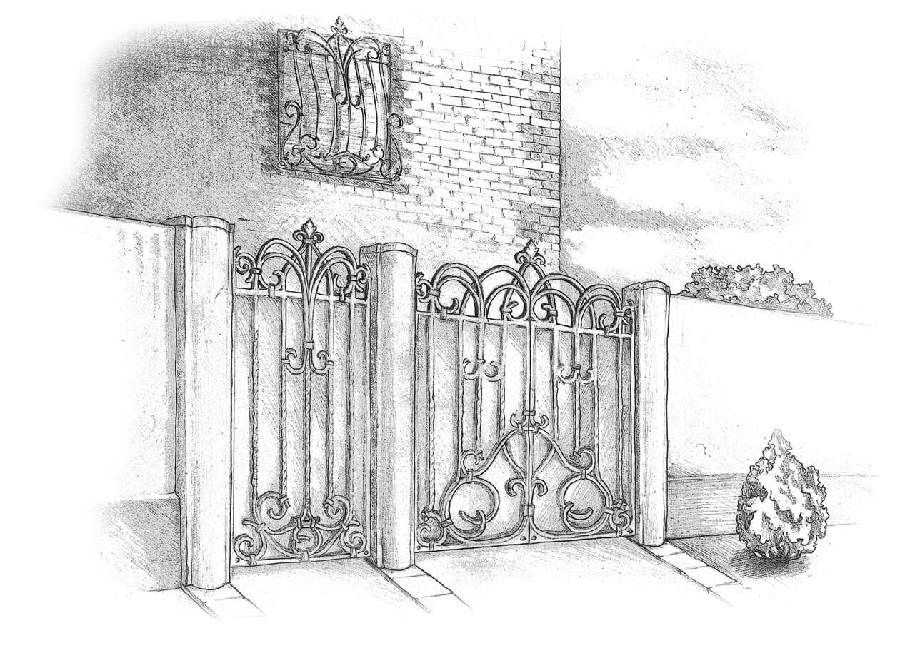 Железный забор рисунок - 55 фото