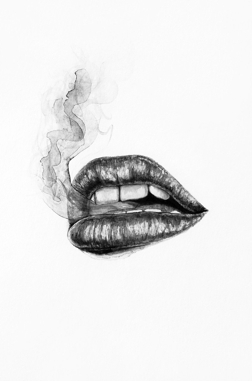Черные губы нарисованные - 89 фото