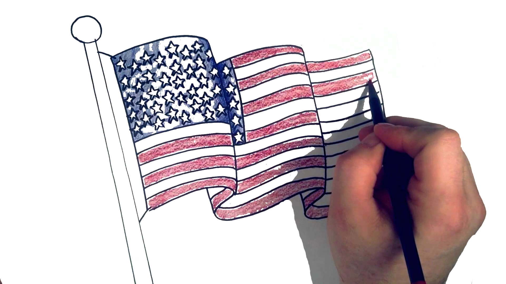 Как нарисовать флаг карандашом поэтапно